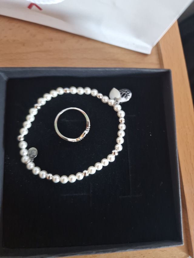 Pulsera TimeRoad plata y anillo.anillo talla 15.