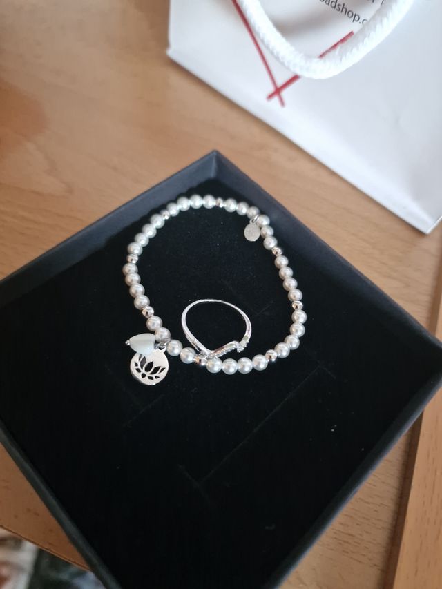 Pulsera TimeRoad plata y anillo.anillo talla 15.