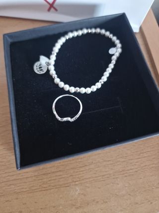 Pulsera TimeRoad plata y anillo.anillo talla 15.