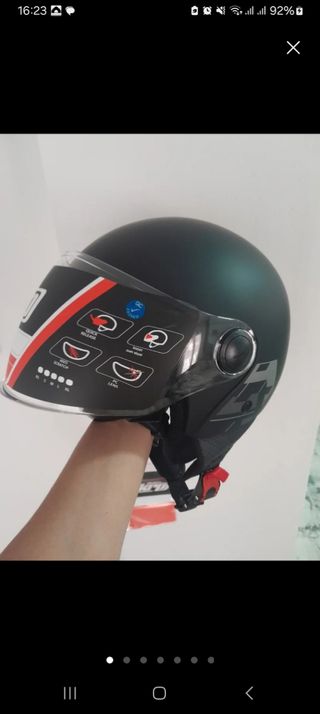 Casco moto KRP jet - gafas sol