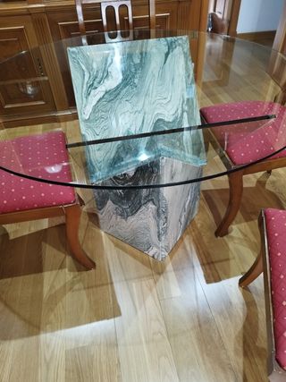 Mesa cristal & 4 sillas