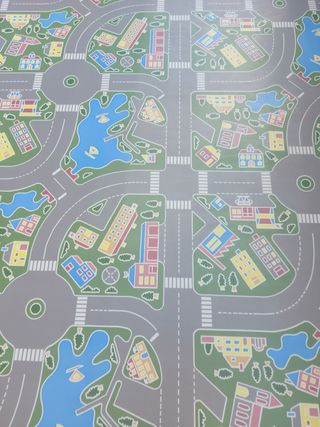 Suelo vinílico. Alfombra ciudad 4x2m. Carreteras