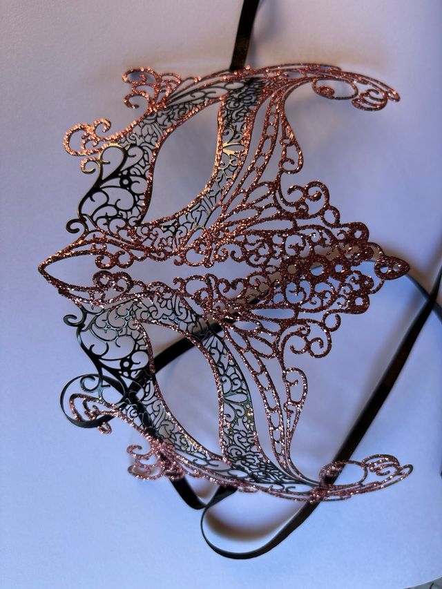 Maschera Veneziana Glitter Rosa