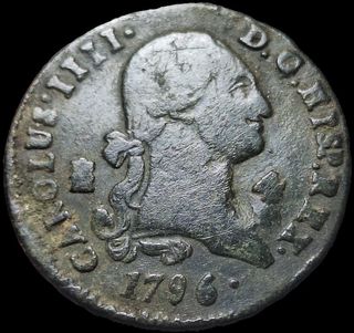 Moneda 4 Maravedís Carlos IV 1796