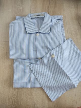 Pijama hombre rayas azul blanco - Talla 4 (camisa 