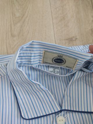 Pijama hombre rayas azul blanco - Talla 4 (camisa 