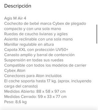 Carrito bebé Cybex AGIS M-AIR 4