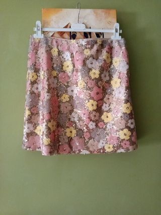 Minifalda lentejuelas multicolor