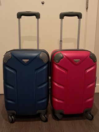 2 Maletas viaje infantiles  4 ruedas Azul y Rosa