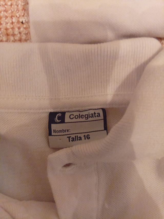 4 Polos escolares blancos talla 16 