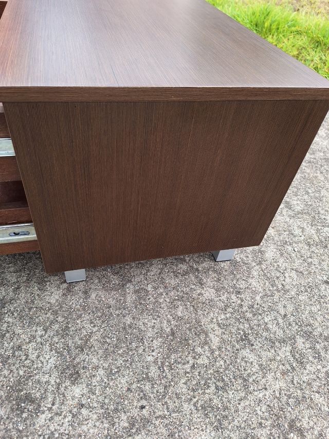 Mueble baño 2 cajones - Moderno. Tapa de cristal