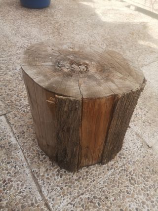 Mesita tronco madera