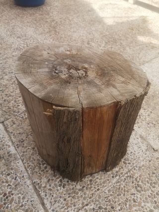 Mesita tronco madera