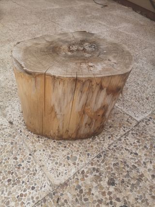 Mesita tronco madera