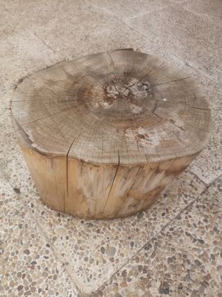 Mesita tronco madera