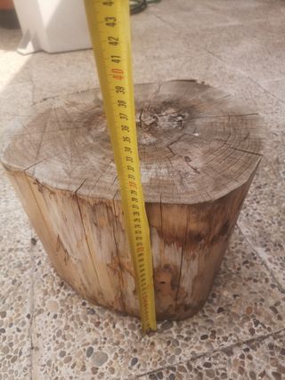 Mesita tronco madera