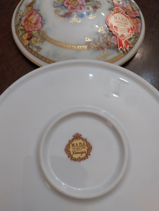 Portagioie porcellana Limoges France M.A.B.A