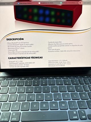Altavoz bluetooth SYTECH con luces LED