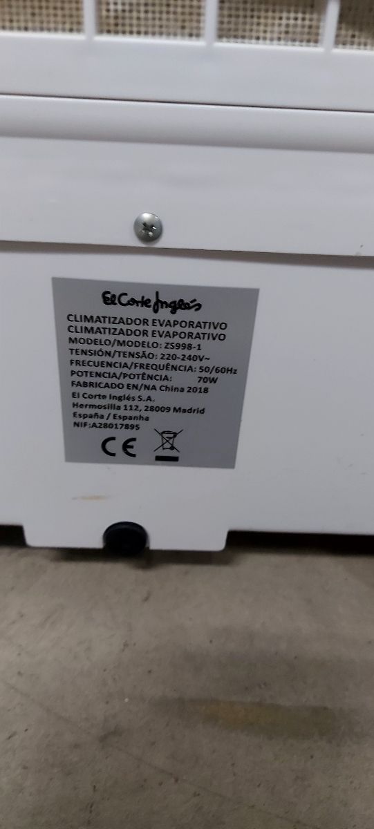 Clima evaporativo Corte Inglés ZS998-1