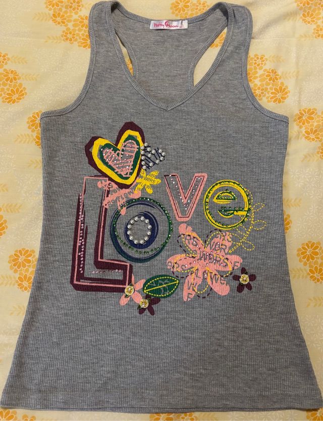 Top gris Pretty Woman sin mangas