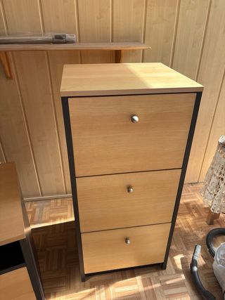 2 Muebles oficina - Madera - Beige/Negro
