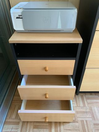 2 Muebles oficina - Madera - Beige/Negro