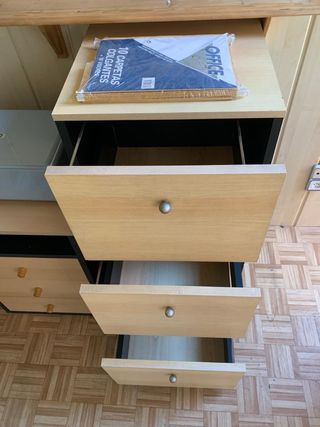2 Muebles oficina - Madera - Beige/Negro