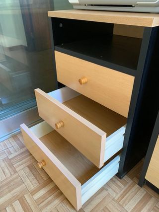 2 Muebles oficina - Madera - Beige/Negro