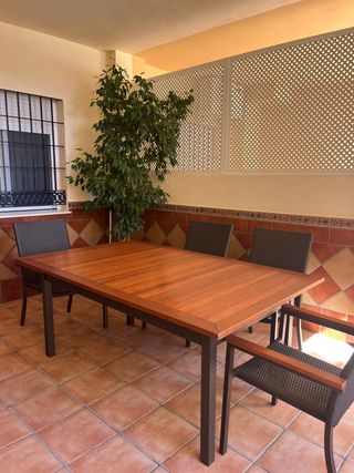 Mesa jardín + 6 sillas aluminio