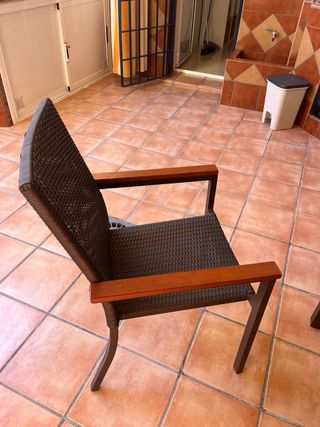 Mesa jardín + 6 sillas aluminio