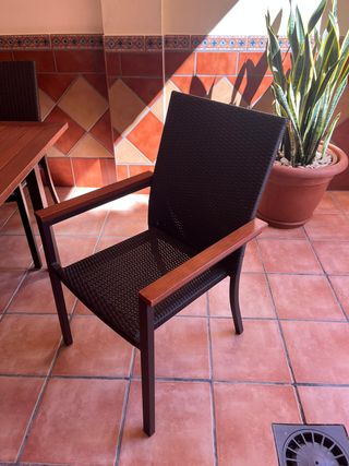 Mesa jardín + 6 sillas aluminio