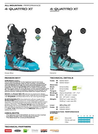 Botas Esquí Scarpa 4 Quattro XT 26,5
