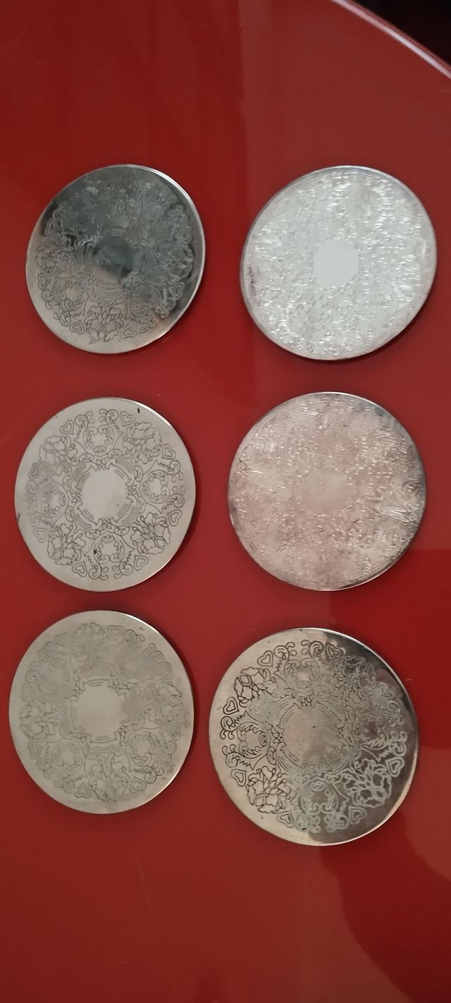 Sottobicchieri vintage argentati