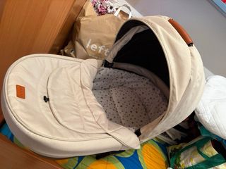 Carrito bebé beige 3 piezas capazo silla y grupo 0