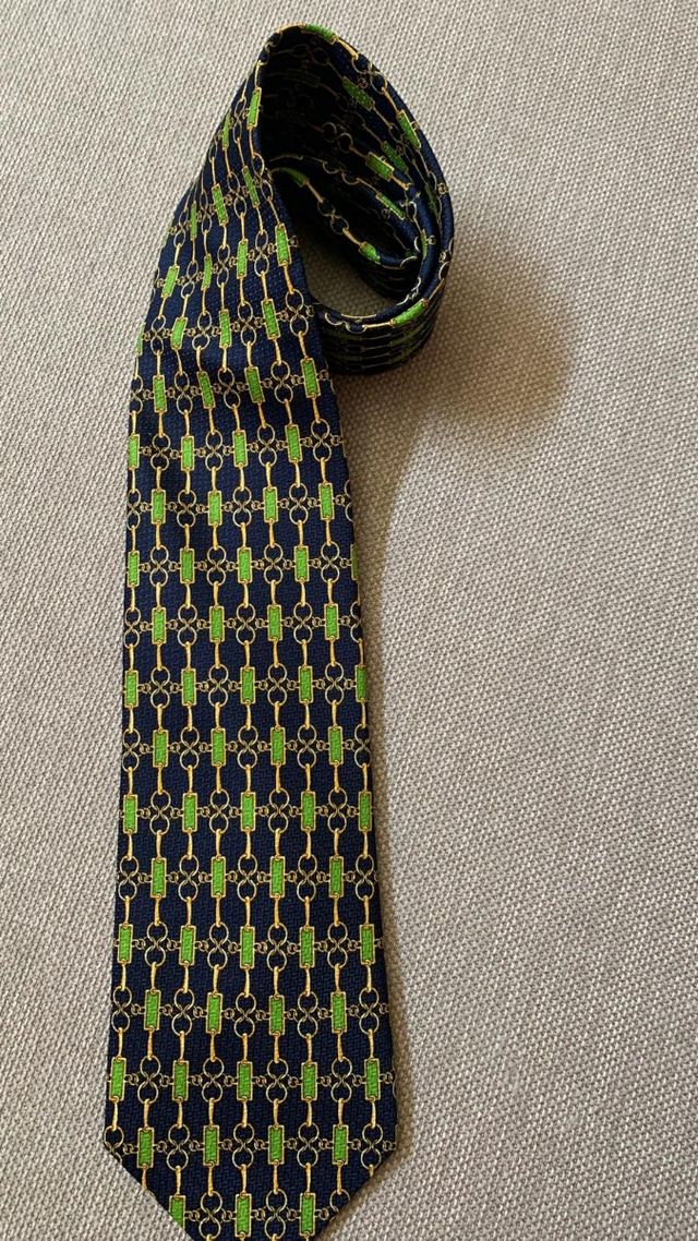 Cravatta seta Lucien Solari blu-verde