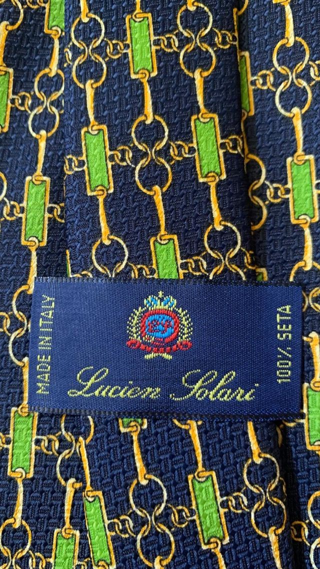 Cravatta seta Lucien Solari blu-verde