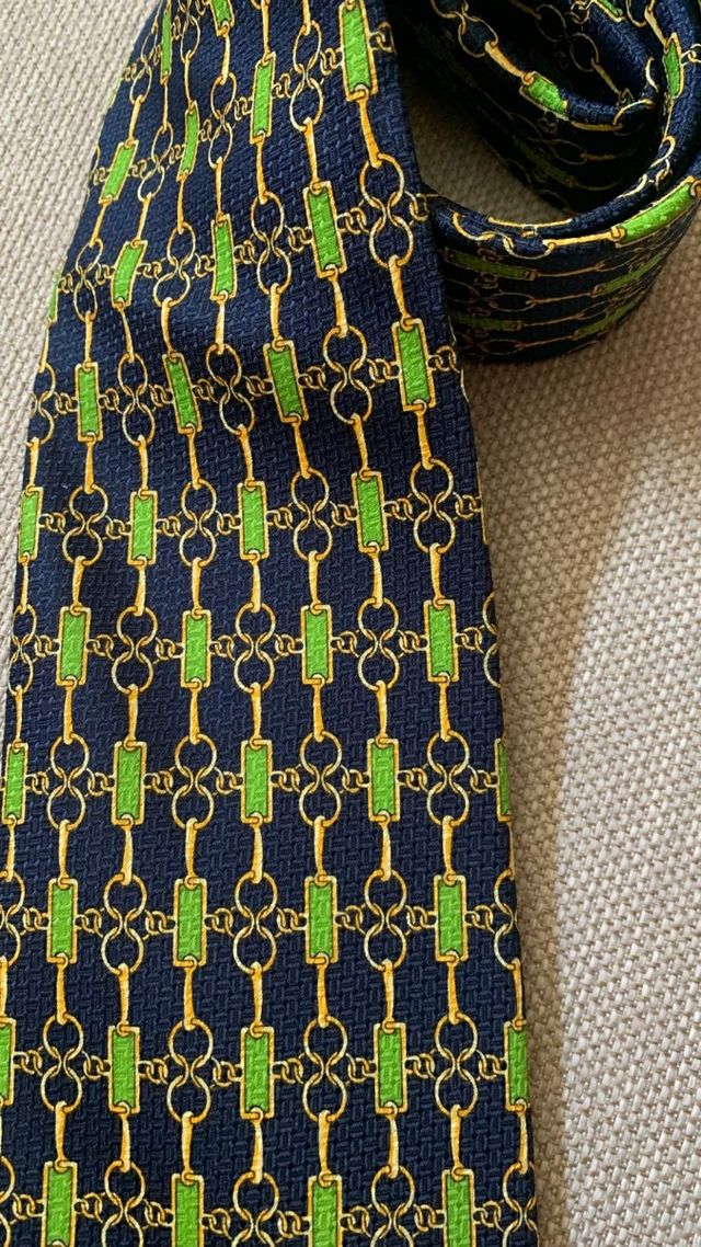 Cravatta seta Lucien Solari blu-verde