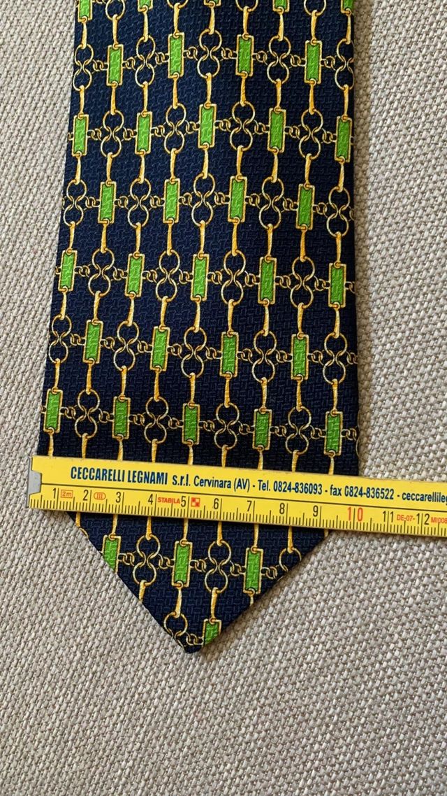 Cravatta seta Lucien Solari blu-verde