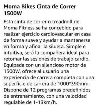 Cinta correr Moma - Plegable( POCO USO)
