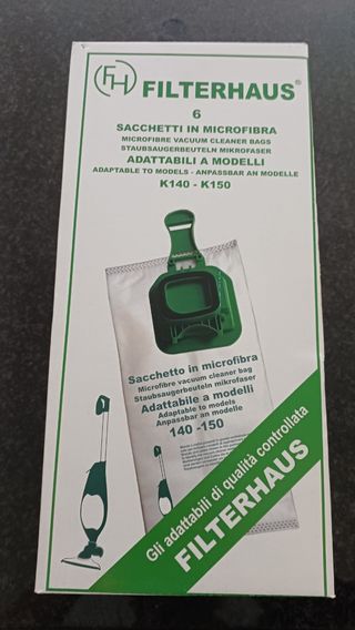 6 Bolsas Microfibra Aspiradora Filterhaus K140-K15