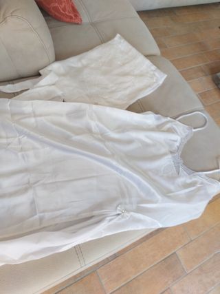 Camicia notte seta bianca