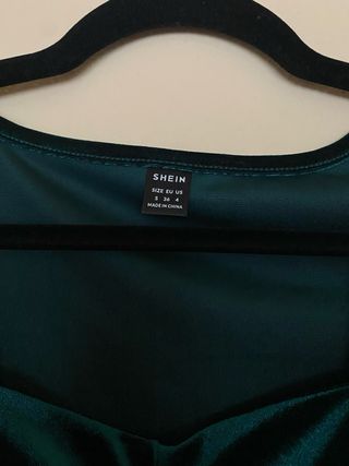 Vestido terciopelo verde botella