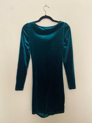 Vestido terciopelo verde botella