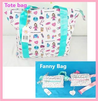 Bolso Tote Enfermera - Verde & Blanco