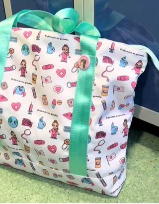 Bolso Tote Enfermera - Verde & Blanco