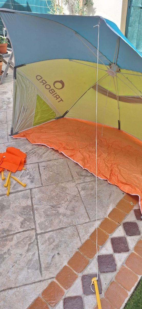 Parasol playa Tribord niño - Azul/Amarillo