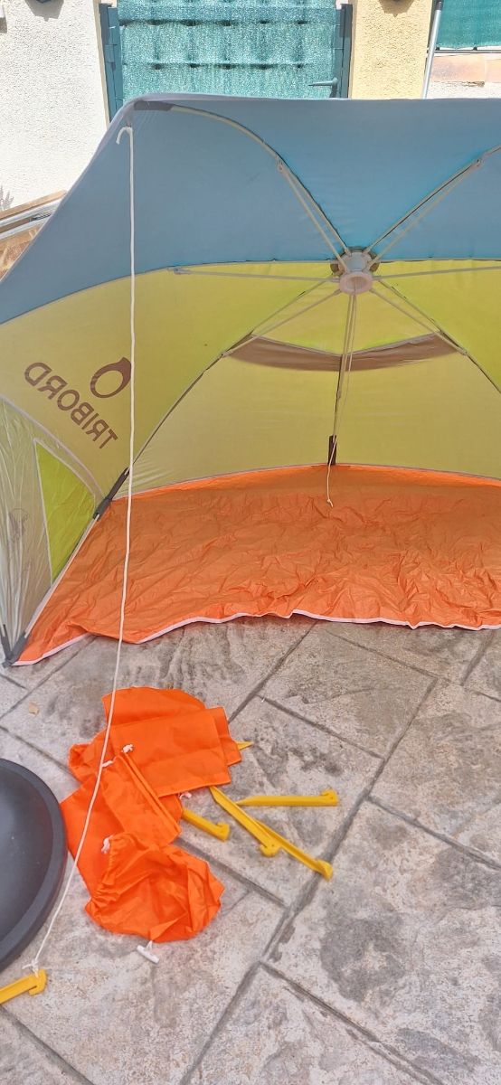 Parasol playa Tribord niño - Azul/Amarillo