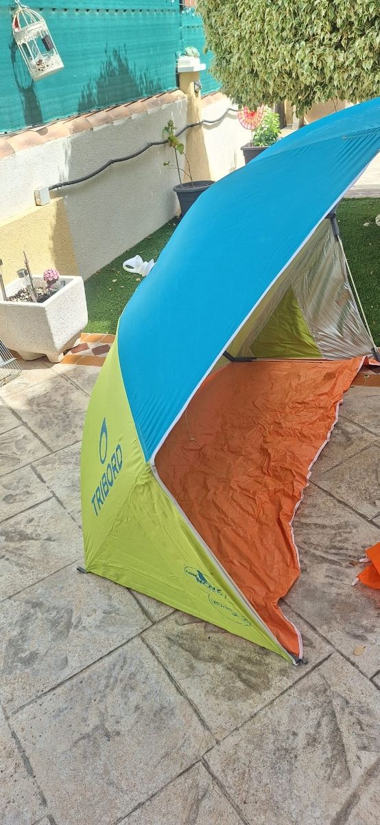 Parasol playa Tribord niño - Azul/Amarillo