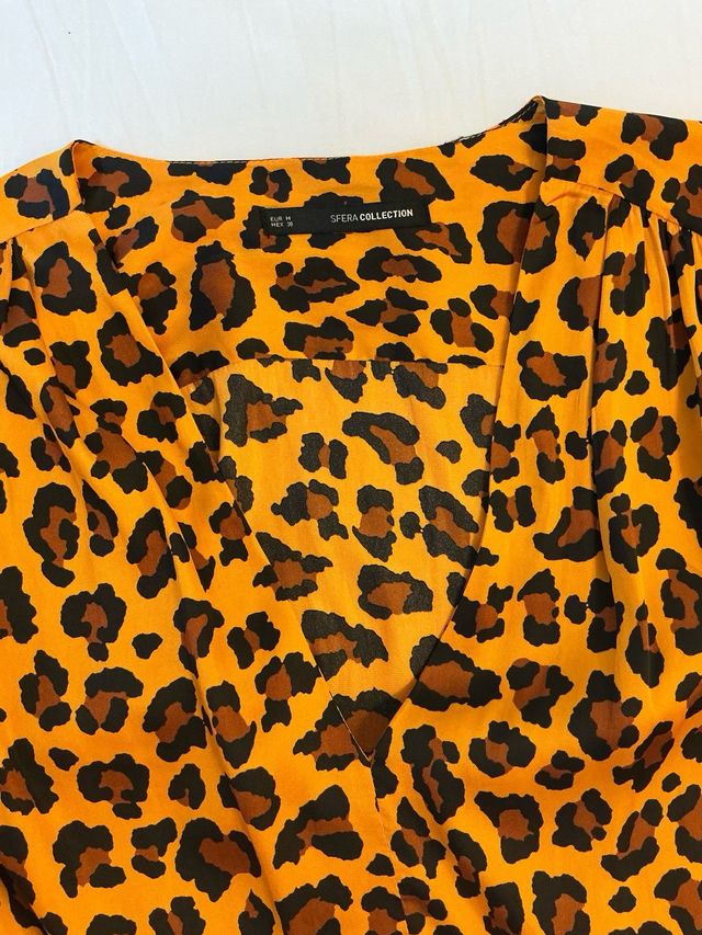 VESTIDO LEOPARDO NARANJA MUJER 