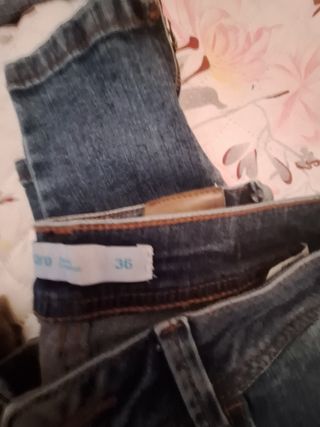 Lote vaquero 2pitillos y un peto talla 36/8